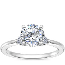 Dainty Diamond Engagement Ring in Platinum  (1/10 ct. tw.)